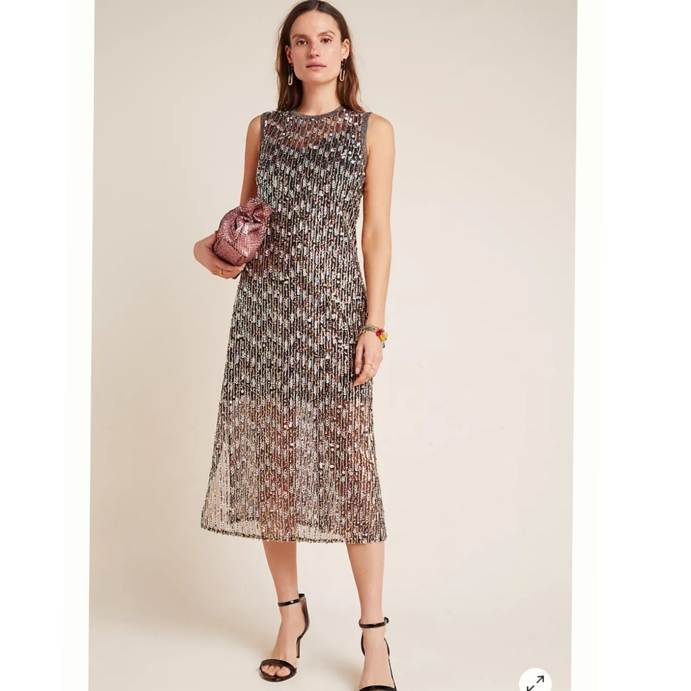 Anthropologie Corey Lynn Calter Sequined Swing Maxi Dress